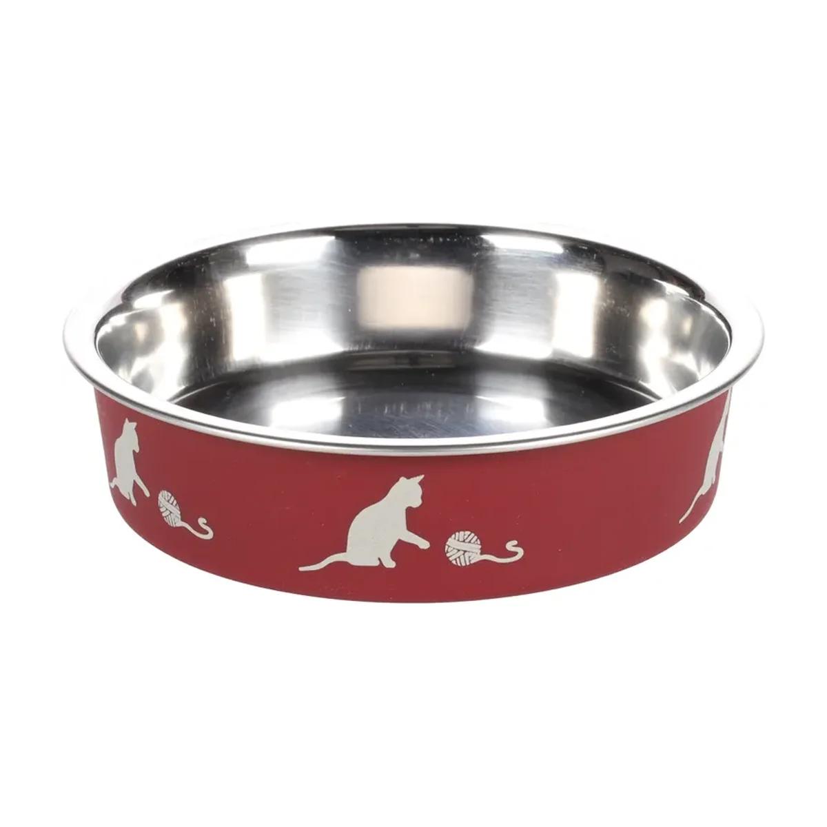 Flamingo Gamelle ronde Dena bordeaux et argent pour chien et chat 180 ml, Flamingo à Casablanca