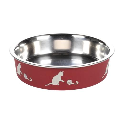 Flamingo Gamelle ronde Dena bordeaux et argent pour chien et chat 180 ml, Flamingo à Casablanca