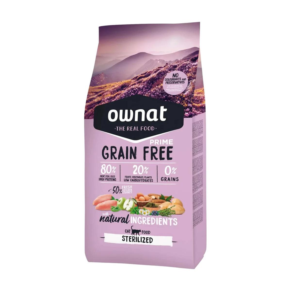 Ownat Grain Free Prime Sterilized pour chat 3 kg