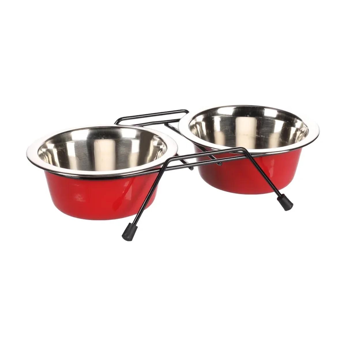 Flamingo Arjun Gamelles duo sur support rouge, argent et noir 2 x 380 ml, Flamingo à Casablanca