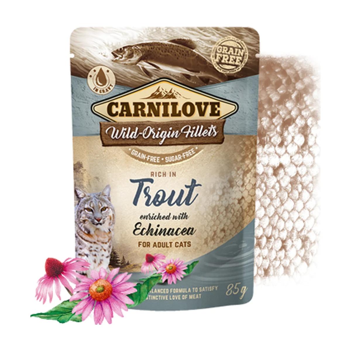 Carnilove Pâtée en sauce pour chat riche en truite et échinacée 85 g