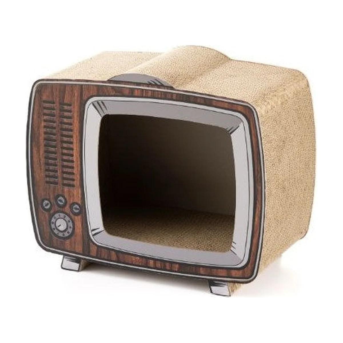 Leopet Griffoir en carton pour chat en forme de télévision couleur 40 x 40 x 5 cm, Leo à Casablanca