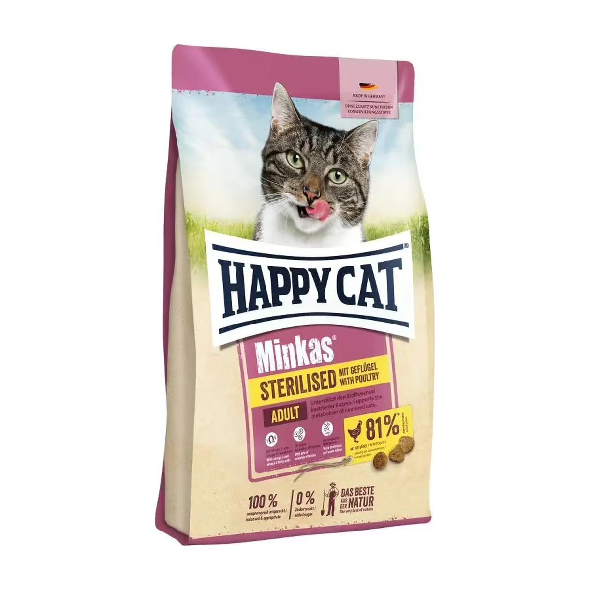 Happy Cat Minkas Sterilised croquettes à la volaille pour chat stérilisé 500 g, Happy Cat à Casablanca