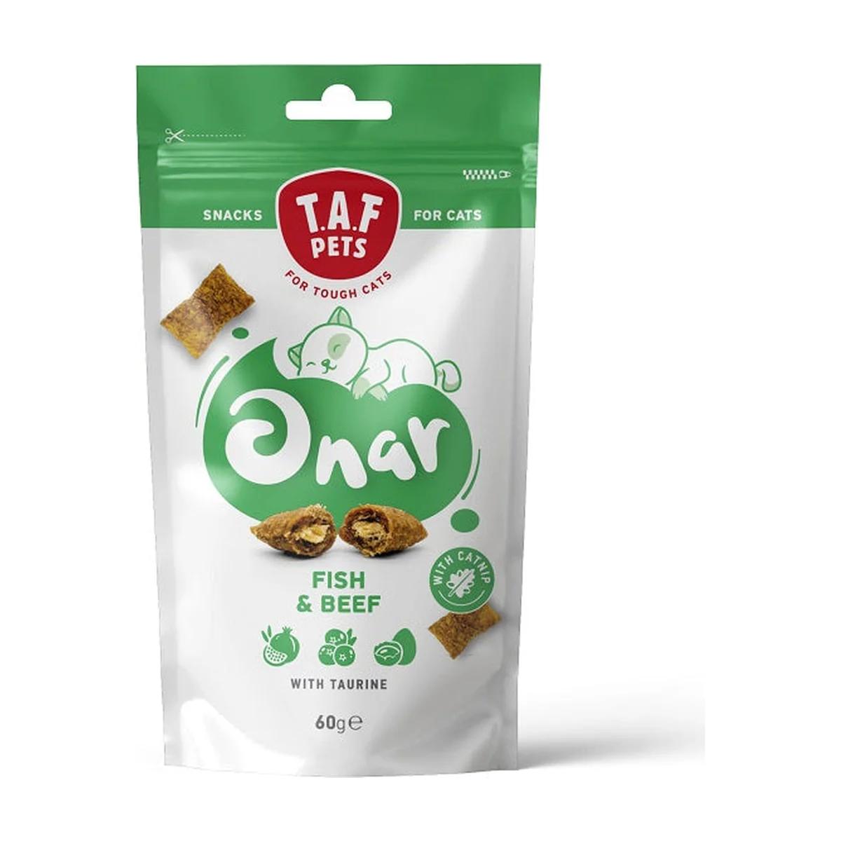 Onar Cat Snacks poisson et bœuf, friandises croustillantes fourrées pour chat 60 g