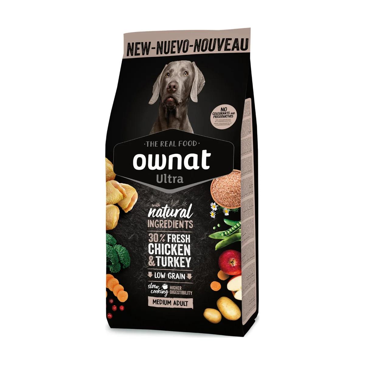 Ownat Ultra croquettes pour chien adulte race moyenne 12 kg