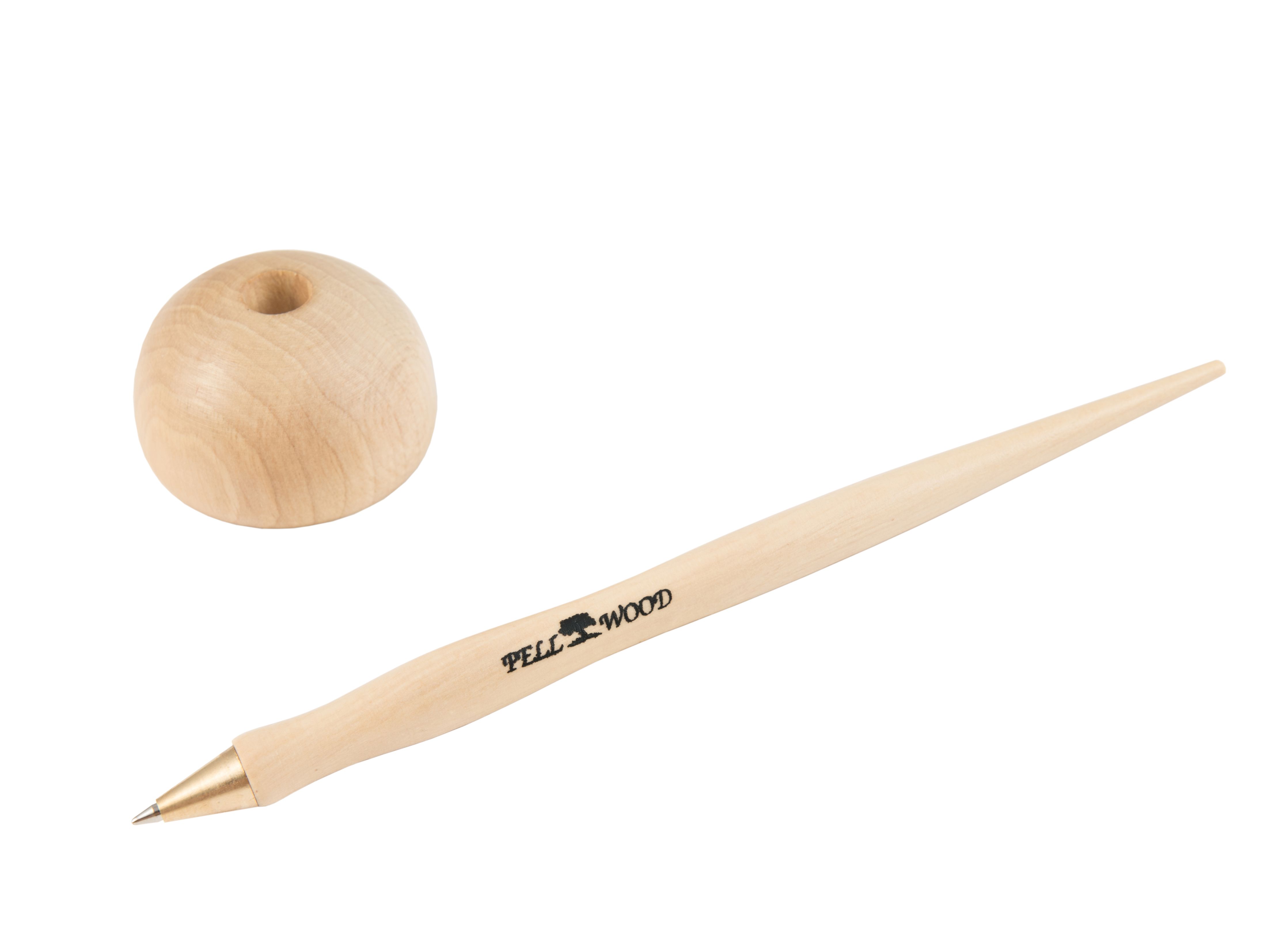 The natural wooden ballpoint pen Pellwood with stand