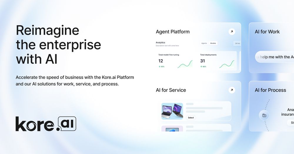 Screenshot of Enterprise AI Agents for Work, Service & Process | Kore.ai