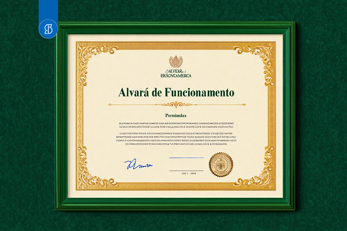 Imagem com Alvará de Funcionamento.