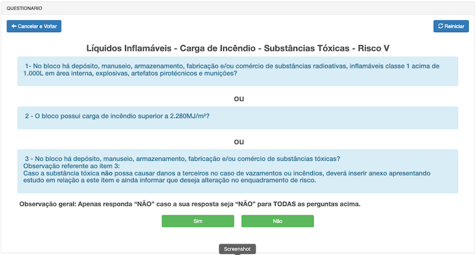 Informe de Carga de Incêndio no Corpo de Bombeiros Militar de Santa Catarina.