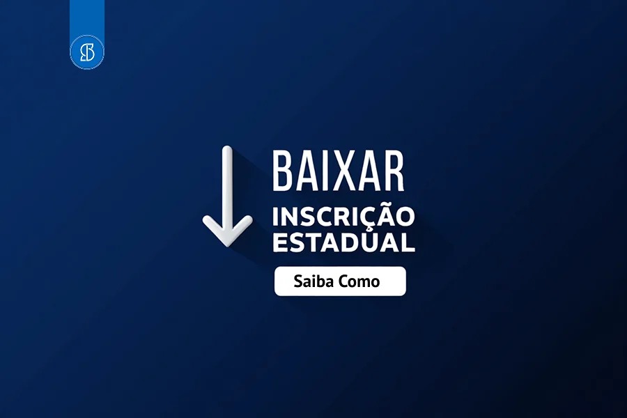 Seta branca apontando para baixo ao lado das palavras Baixar Inscrição Estadual