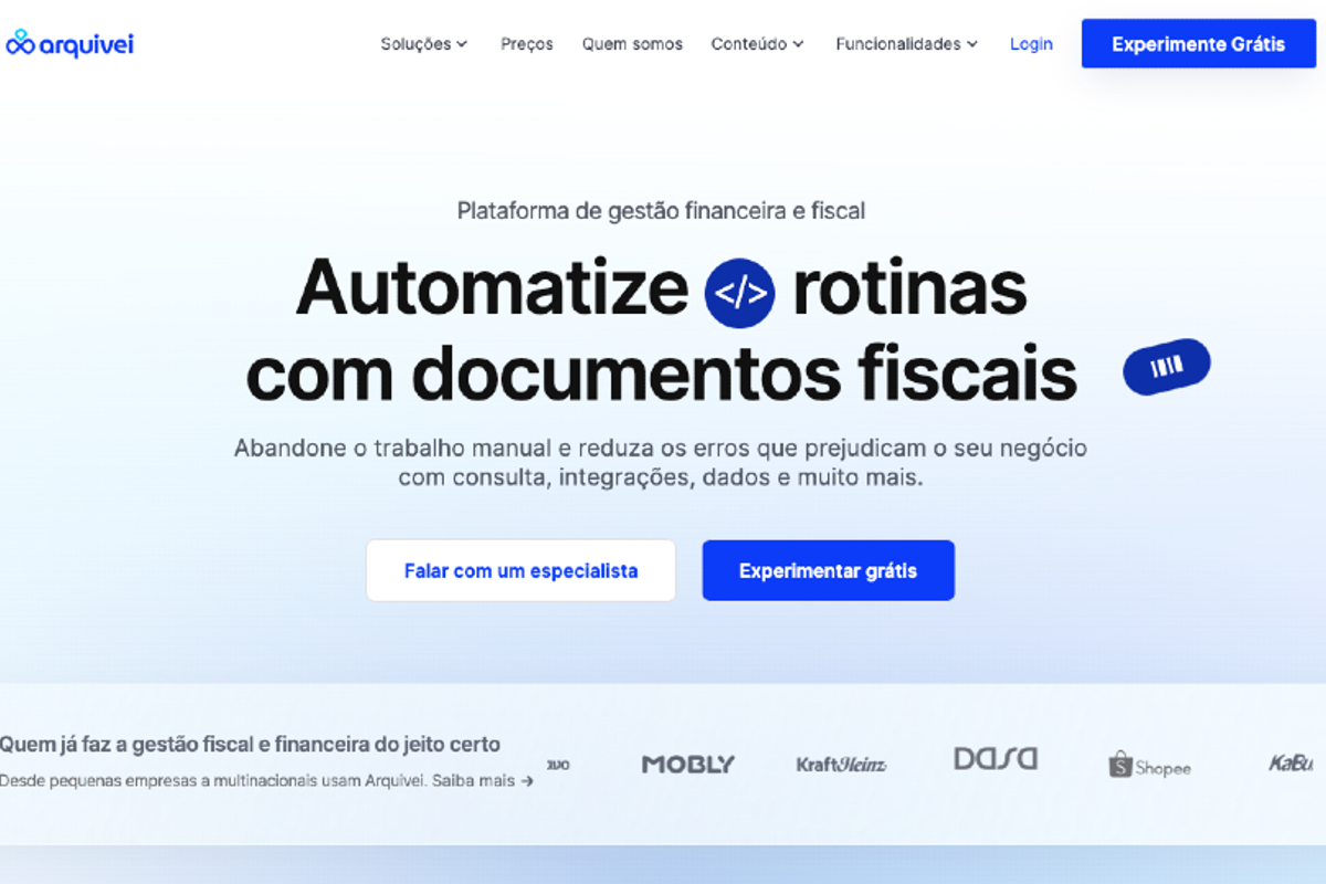 Foto da Home Page da empresa QIVE - Antiga Arquivei
