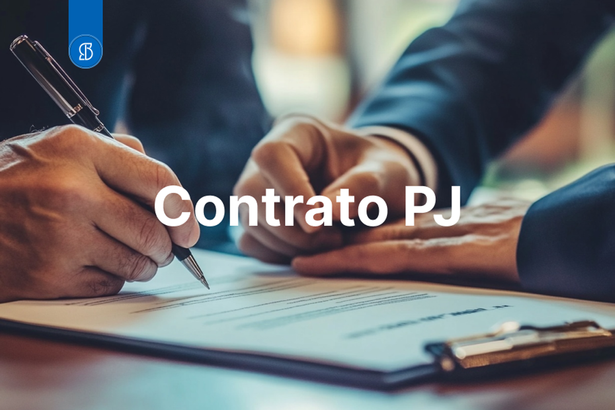 Dois homens assinando um contrato PJ.
