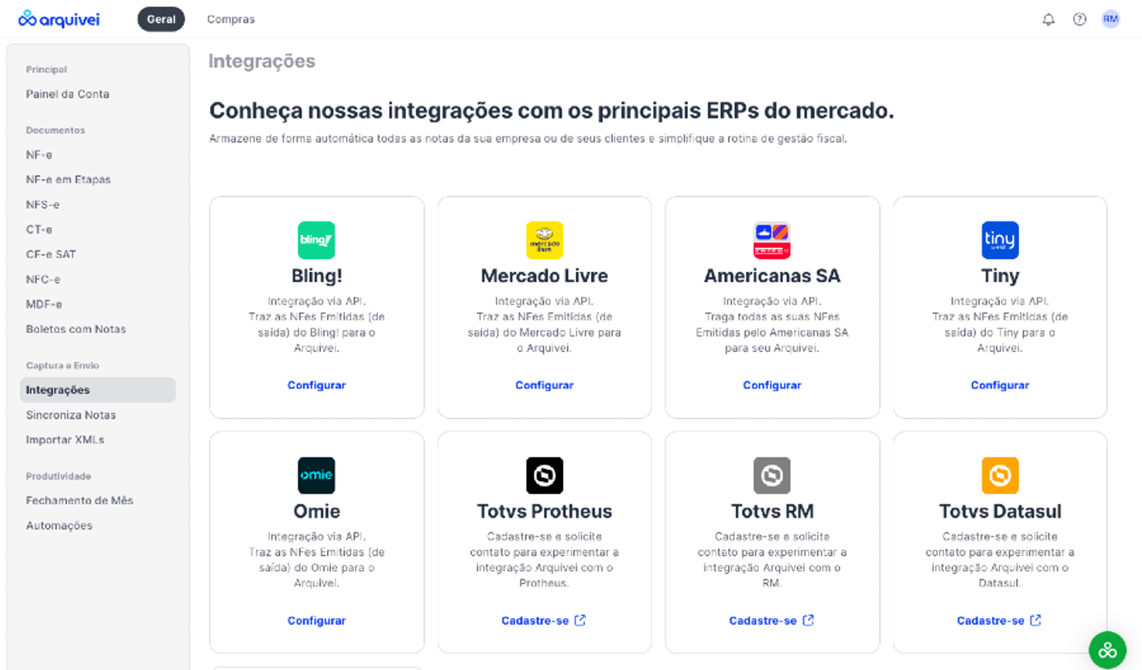 Arquivei e as Integração com Outros Sistemas