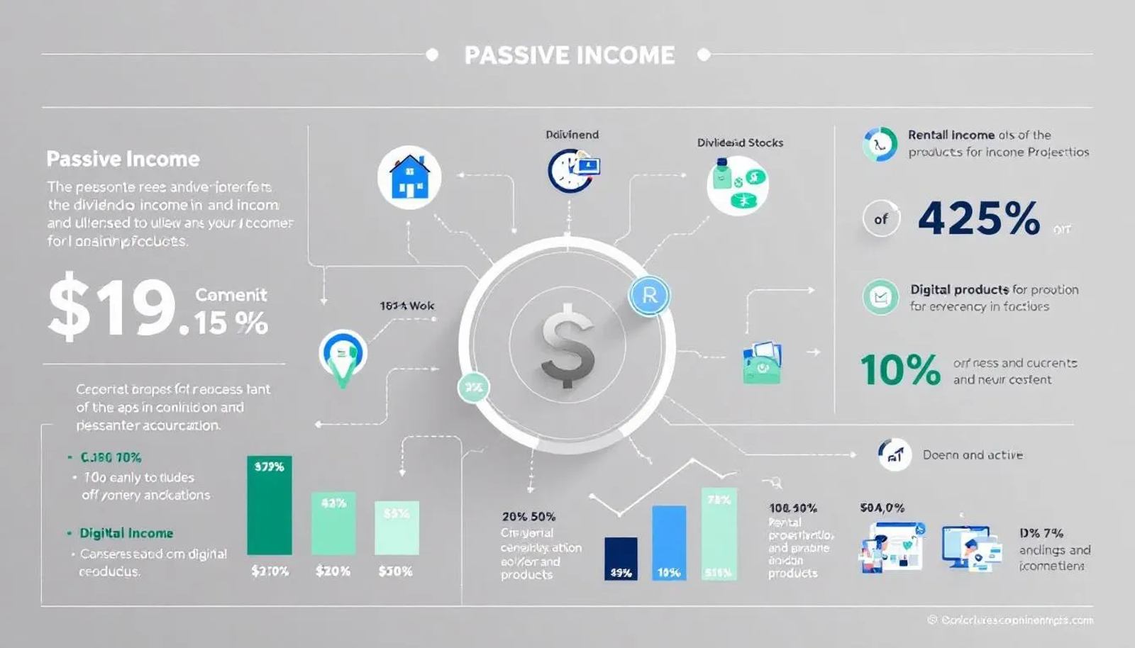 Gráfico ou dashboard sobre Benefícios da renda passiva