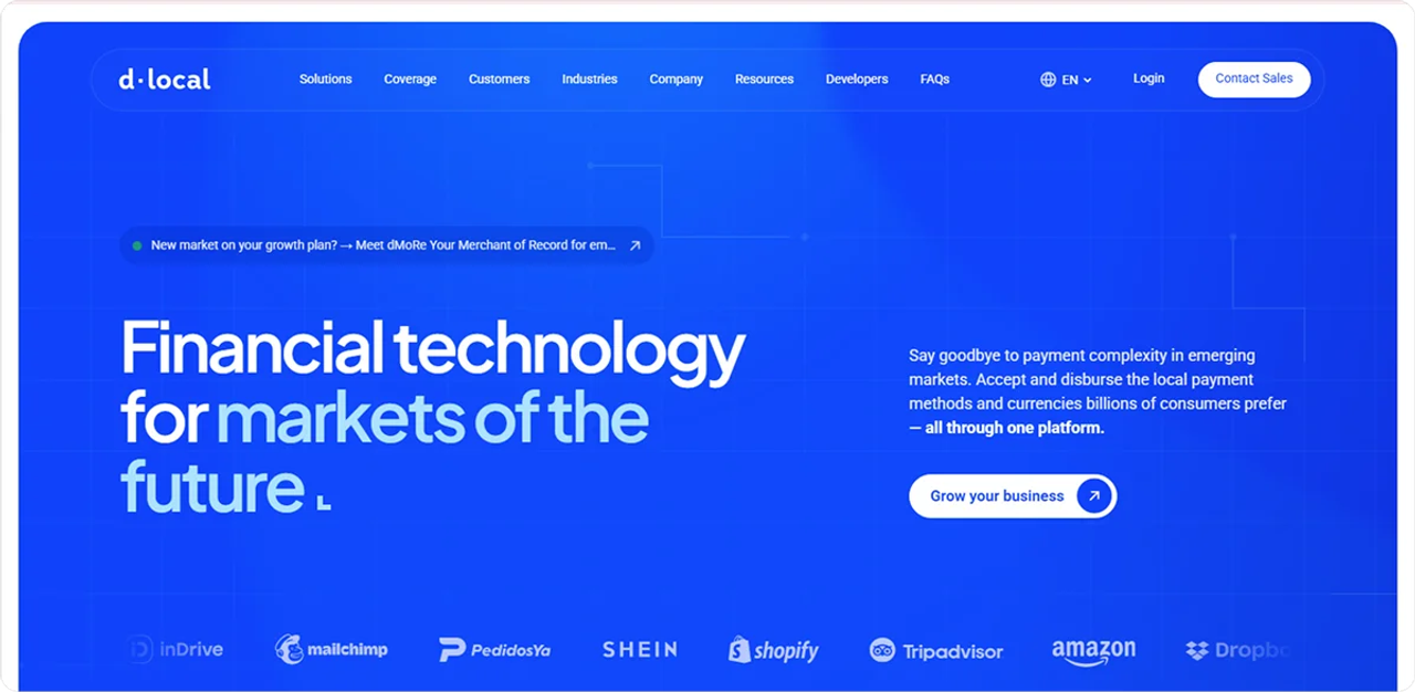 dLocal homepage