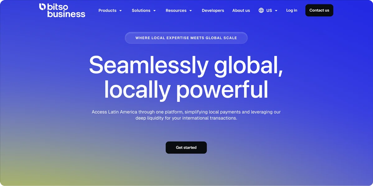 Bitso Business homepage
