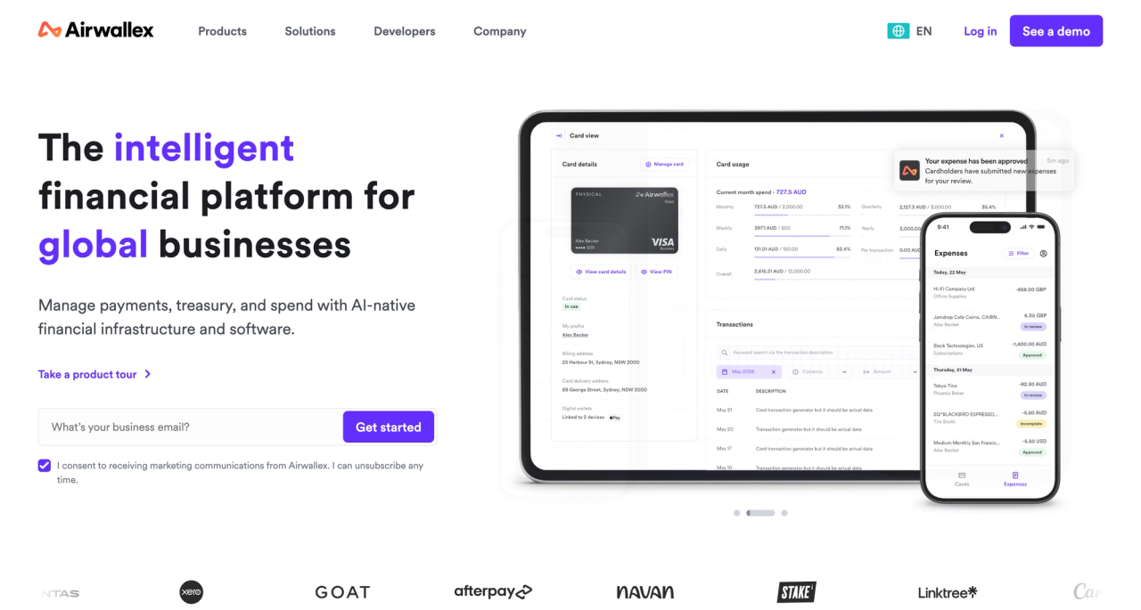 Airwallex Homepage