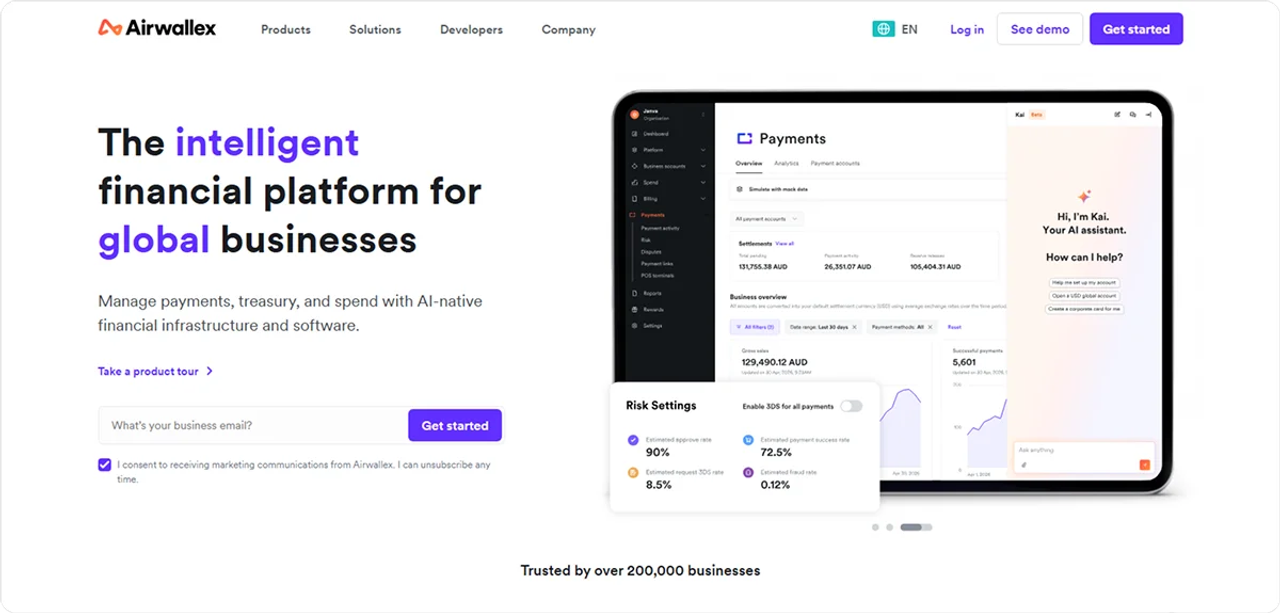Airwallex homepage