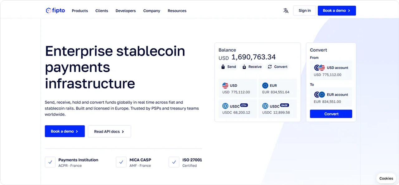 Fipto homepage