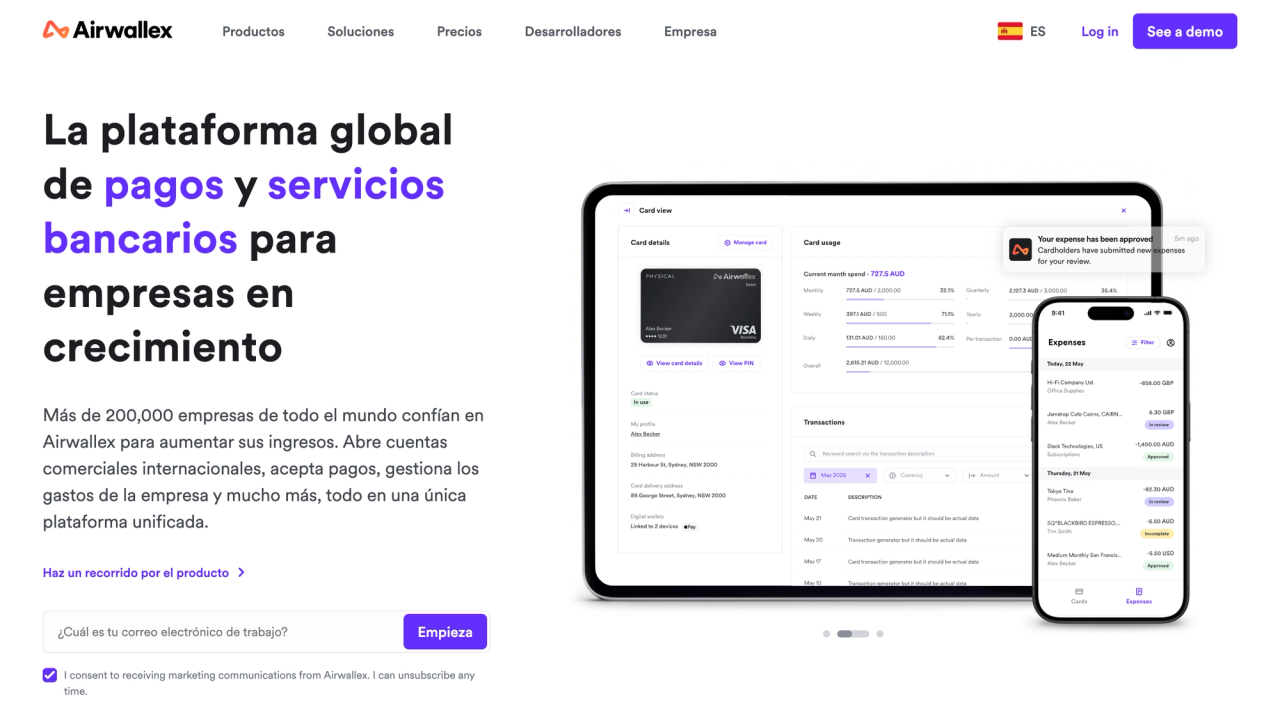 Airwallex Homepage