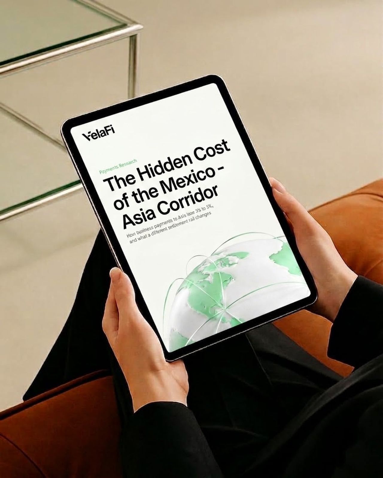 The Hidden Cost of the Mexico - Asia Corridor report on a tablet