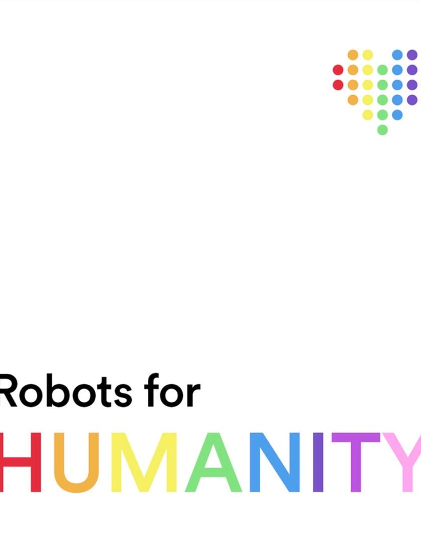 Pride-plakat: Robots for humanity.