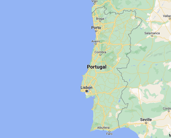 A map of Portugal.