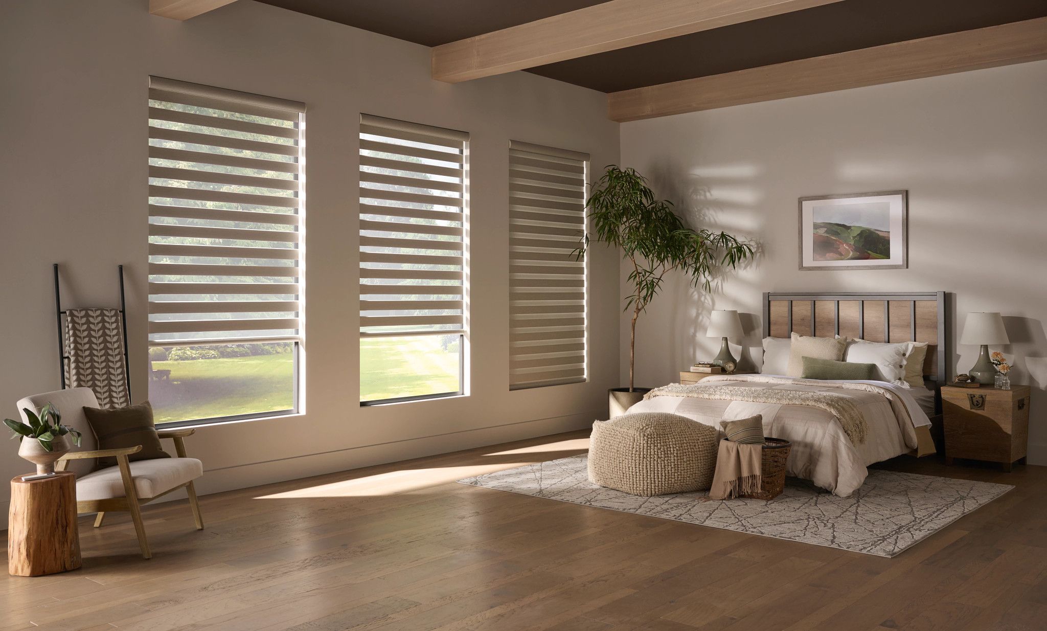 Beautiful window blinds installed in a modern Prescott, Arizona home