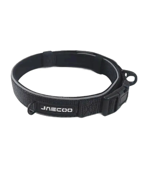 Genuine JAECOO dog collar in black webbing with branded label