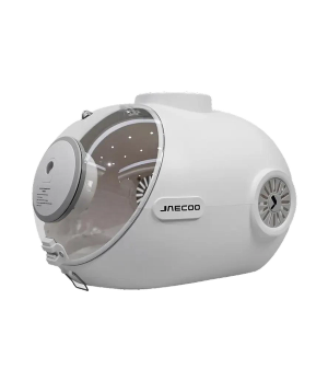 JAECOO Submarine travel cat box in white, with a round window and side vent