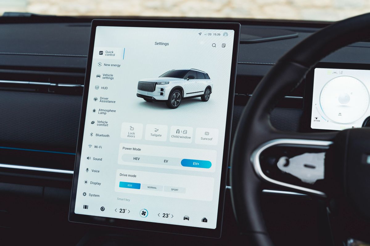 Close up of JAECOO dashboard