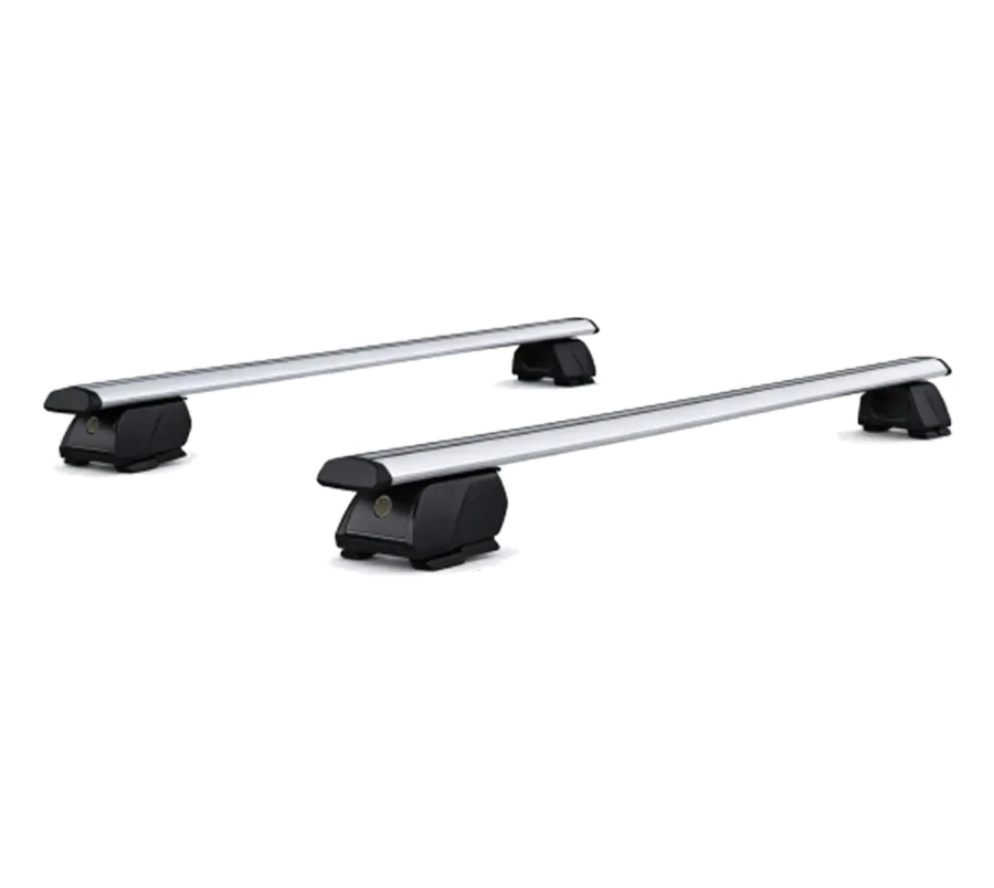 Pair of genuine JAECOO aluminium roof cross bars with mounting feet