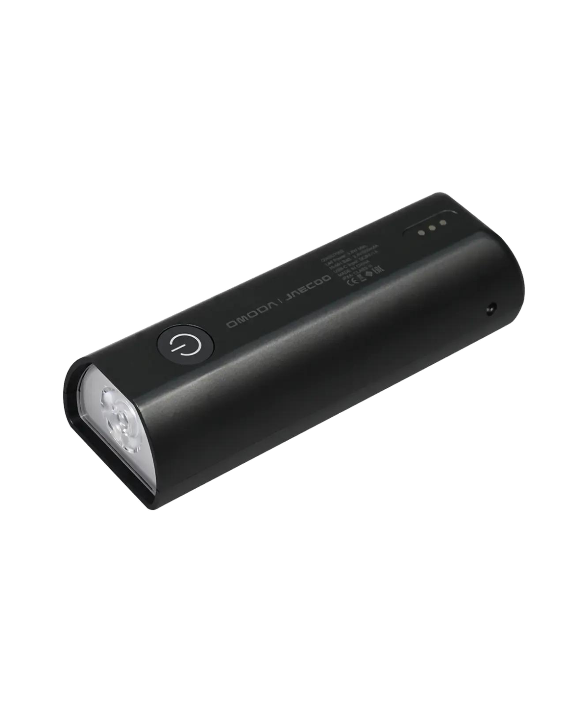 JAECOO outdoor boot-fitted flashlight, a compact black torch with an LED head