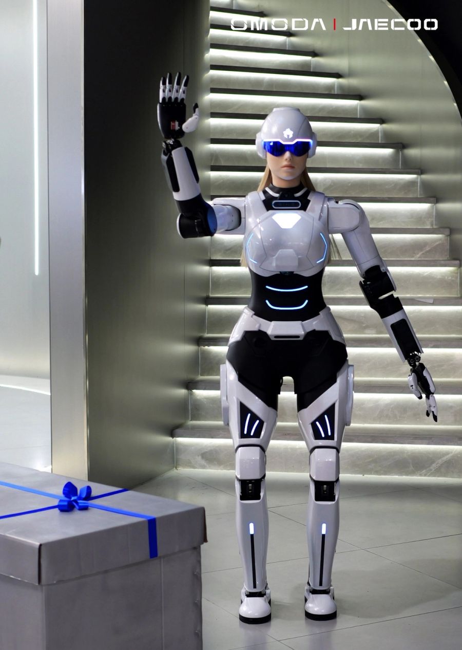 Robot women waving