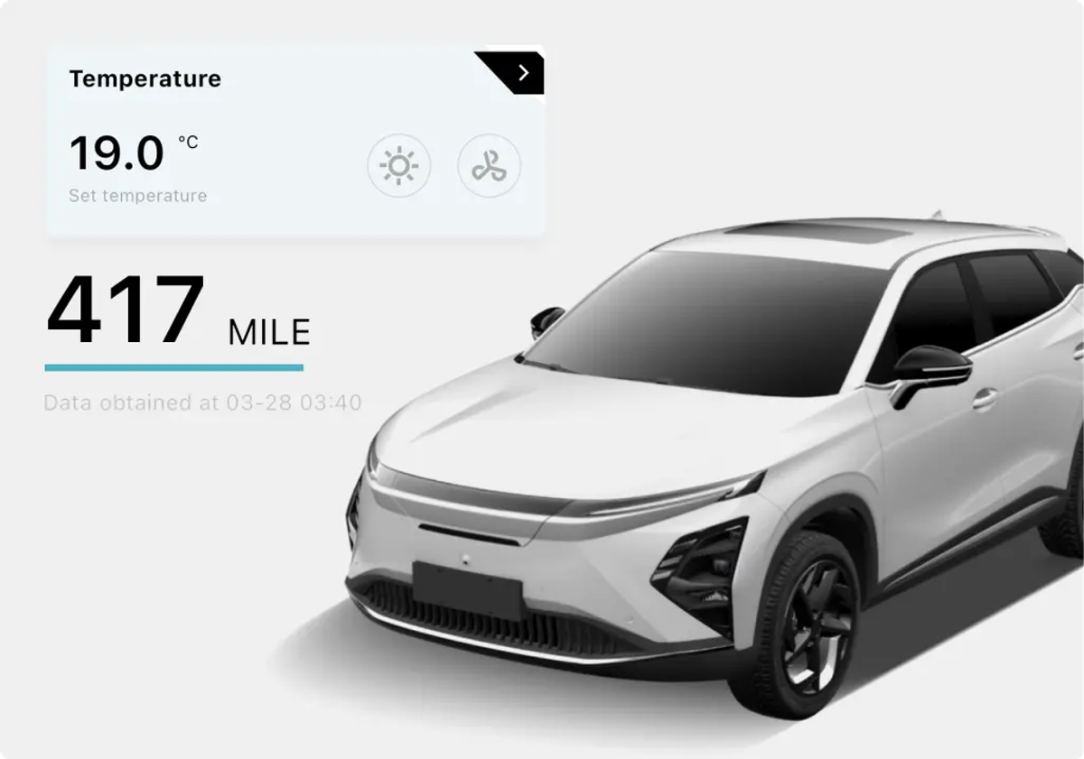 OMODA app vehicle status screen