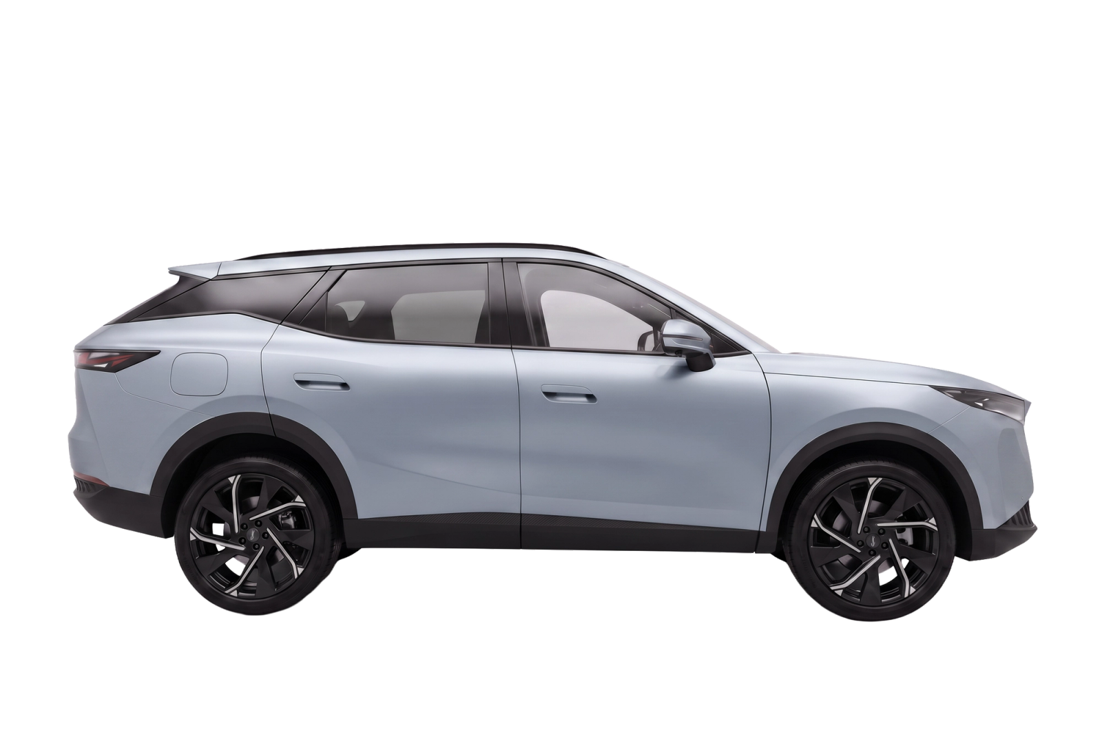 OMODA 7 Petrol in pale blue-grey, side profile on transparent background