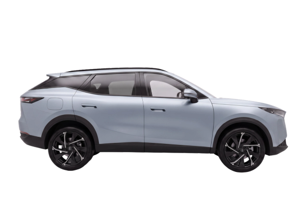 OMODA 7 Petrol in pale blue-grey, side profile on transparent background