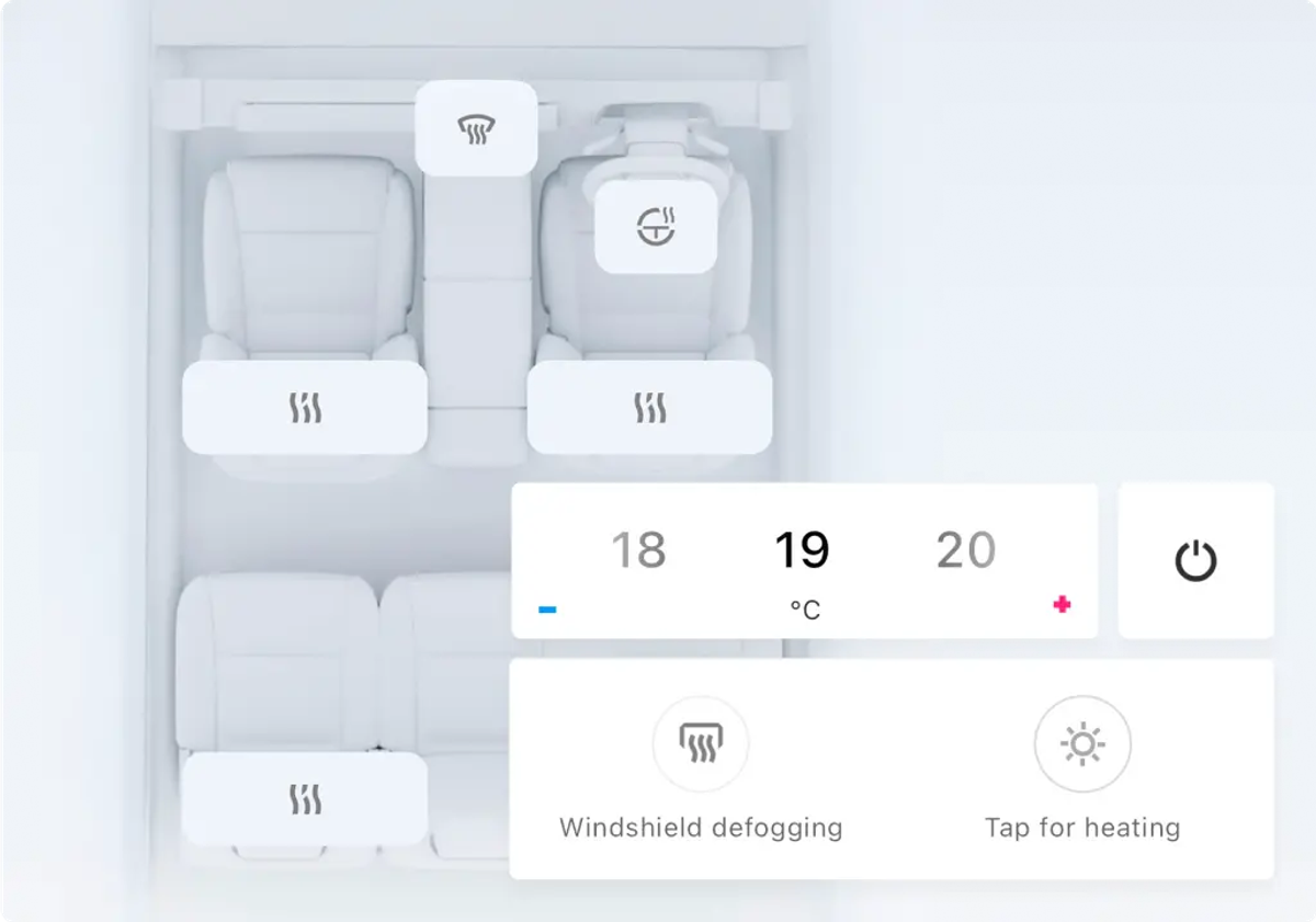 OMODA app cabin pre-conditioning controls