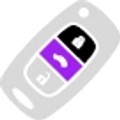 Illustration of a car key fob with lock and unlock button icons