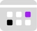 Icon grid of six colour squares with one purple square highlighted
