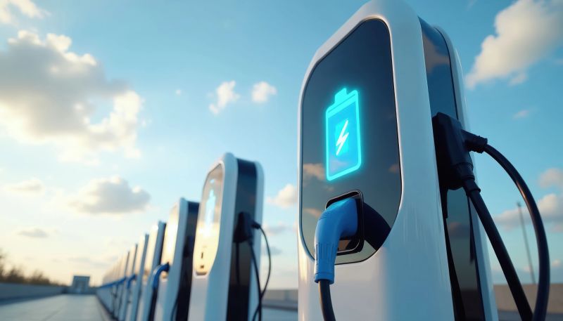 An OMODA electric vehicle charging at a charging point
