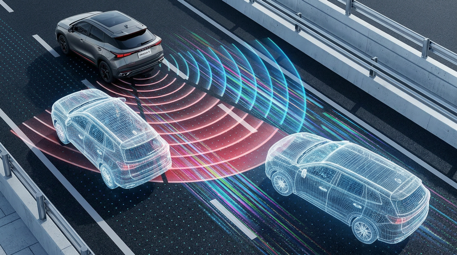 OMODA 5 driver-assistance systems detecting vehicles in the blind spot
