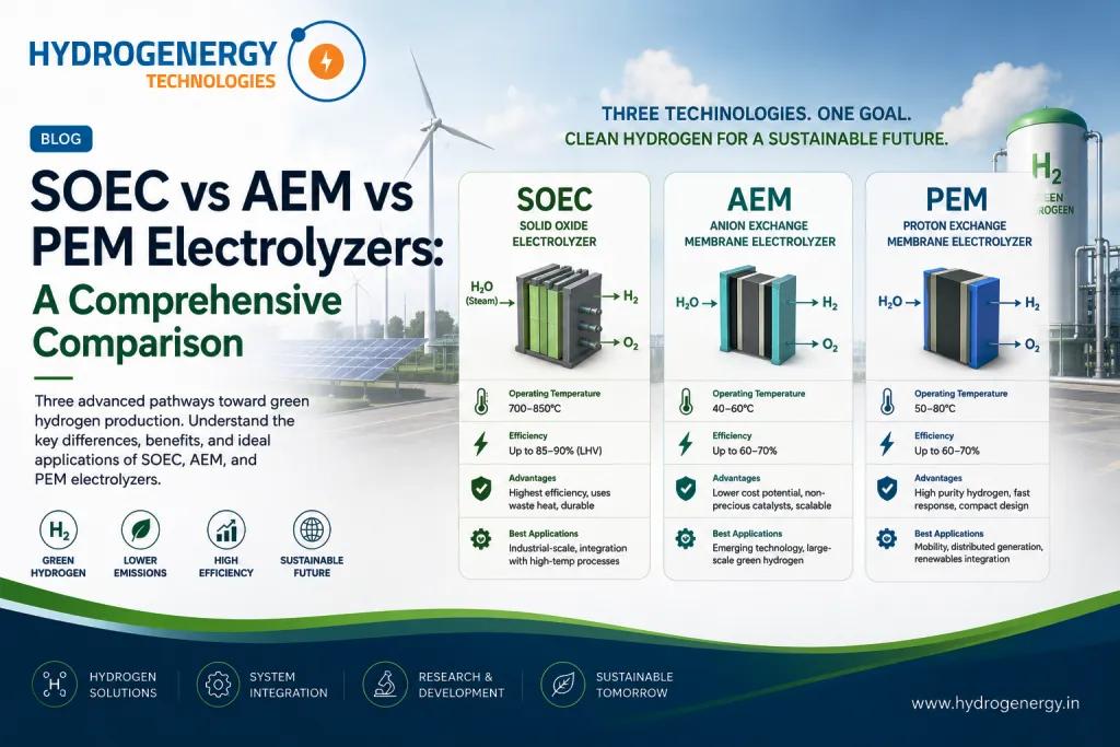 SOEC vs AEM vs PEM Electrolyzers SOEC vs AEM vs PEM Electrolyzers