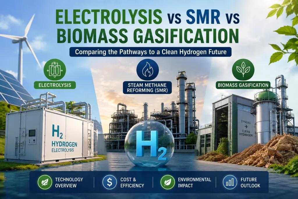 Electrolysis vs SMR vs Biomass Gasification Electrolysis vs SMR vs Biomass Gasification