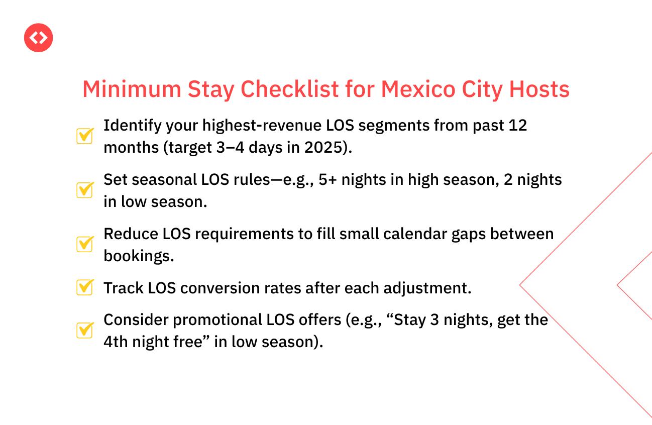 Minimum stay checklist for Mexico City hosts
