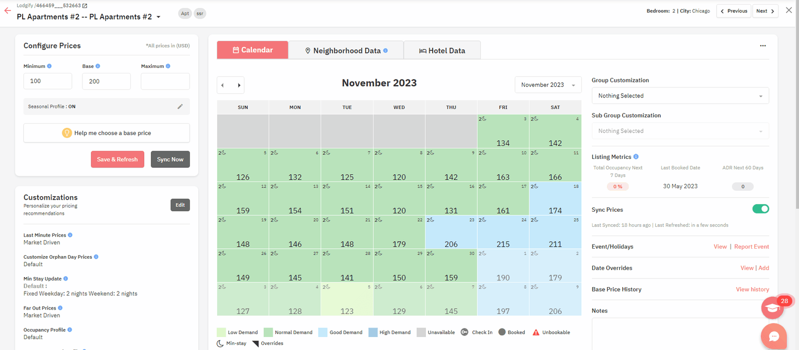 Set date-specific overrides to set automation pause periods during low seasons or to implement temporary custom rates for specific events