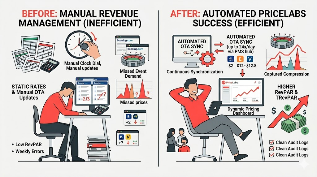 Vor und nach automatisiertem Hotel Revenue Management
