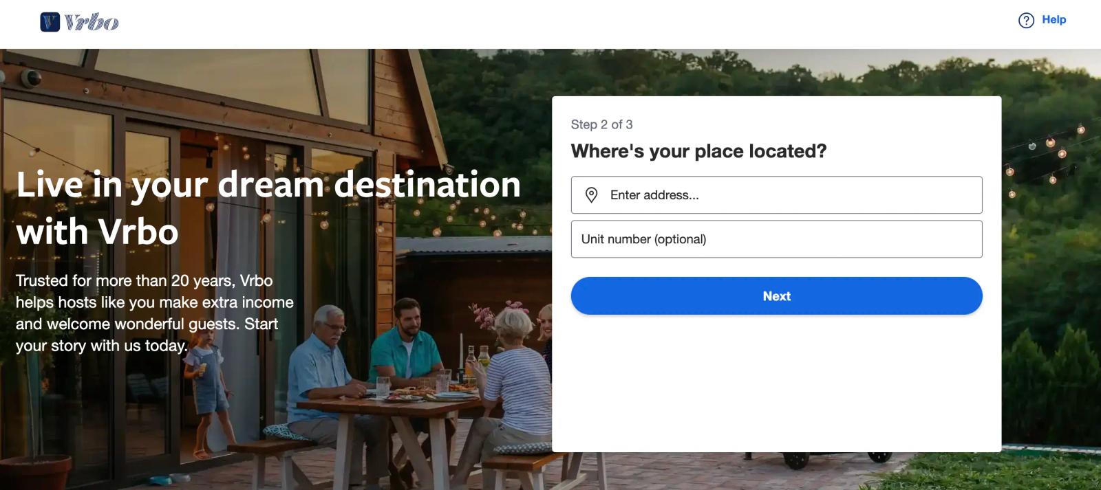 Add the address of your property