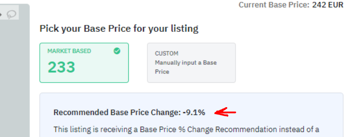 Precio base para alquiler vacacional