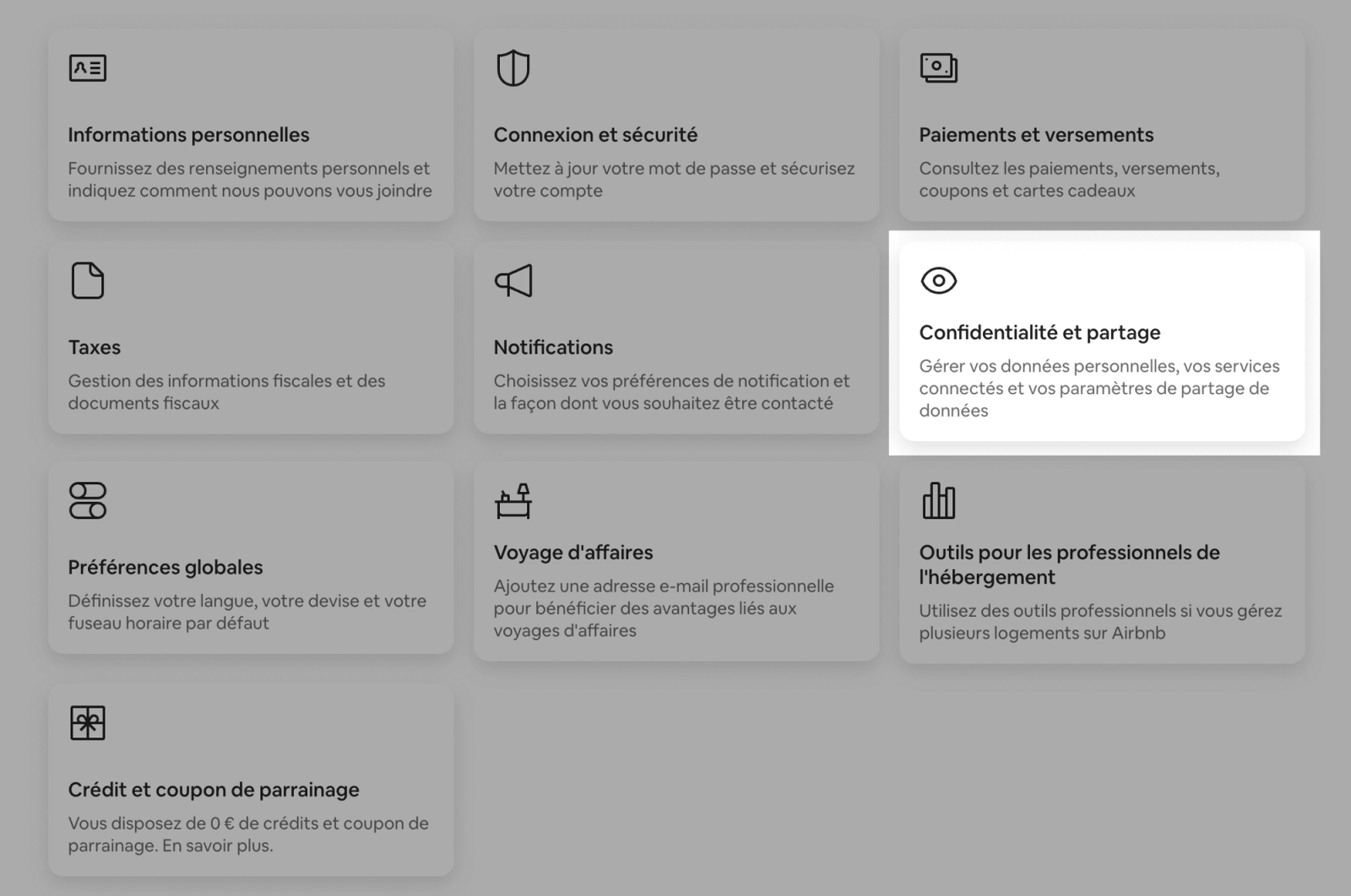 confidentialite partage airbnb